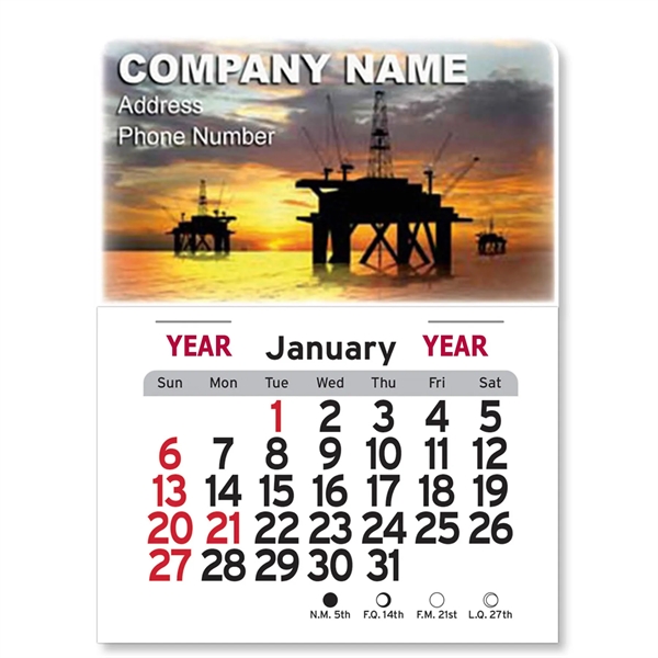 4"H x 3"W Peel-N-Stick® vinyl 12-month calendars with full-color digital imprint... from ASI 54040 Fey Promo / Fey Calendar Impressions