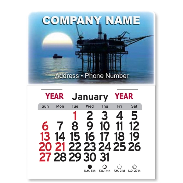 4"H x 3"W Peel-N-Stick® vinyl 12-month calendars with full-color digital imprint... from ASI 54040 Fey Promo / Fey Calendar Impressions
