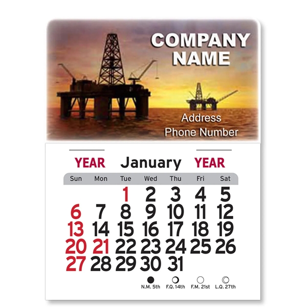 4"H x 3"W Peel-N-Stick® vinyl 12-month calendars with full-color digital imprint... from ASI 54040 Fey Promo / Fey Calendar Impressions