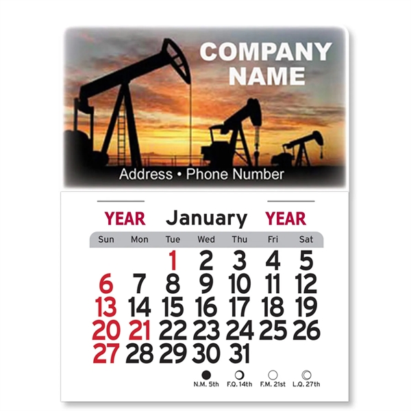 4"H x 3"W Peel-N-Stick® vinyl 12-month calendars with full-color digital imprint... from ASI 54040 Fey Promo / Fey Calendar Impressions