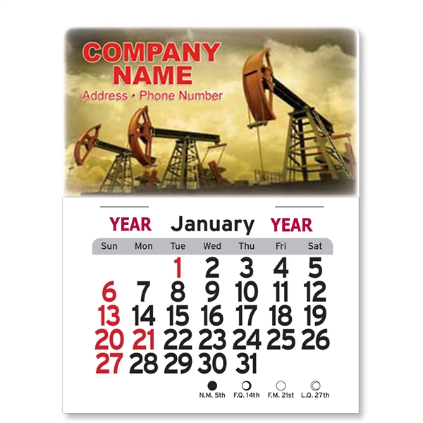 4"H x 3"W Peel-N-Stick® vinyl 12-month calendars with full-color digital imprint... from ASI 54040 Fey Promo / Fey Calendar Impressions