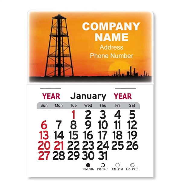 4"H x 3"W Peel-N-Stick® vinyl 12-month calendars with full-color digital imprint... from ASI 54040 Fey Promo / Fey Calendar Impressions