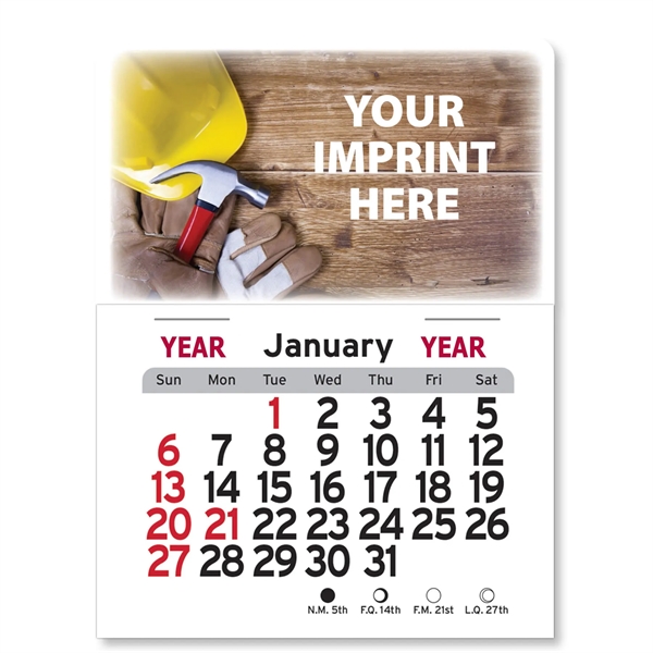 4"H x 3"W Peel-N-Stick® vinyl 12-month calendars with full-color digital imprint... from ASI 54040 Fey Promo / Fey Calendar Impressions