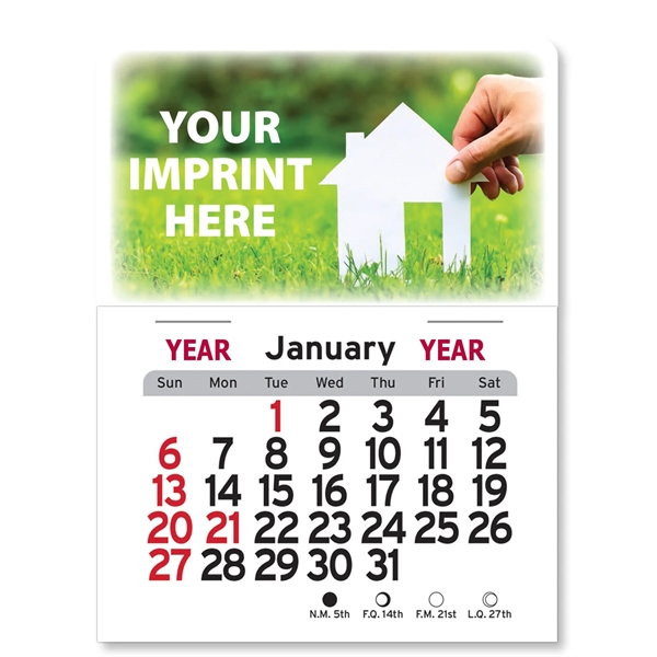 4"H x 3"W Peel-N-Stick® vinyl 12-month calendars with full-color digital imprint... from ASI 54040 Fey Promo / Fey Calendar Impressions
