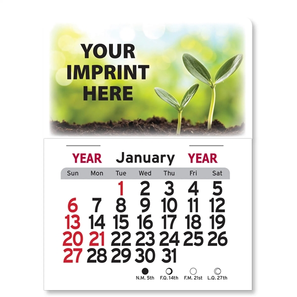 4"H x 3"W Peel-N-Stick® vinyl 12-month calendars with full-color digital imprint... from ASI 54040 Fey Promo / Fey Calendar Impressions