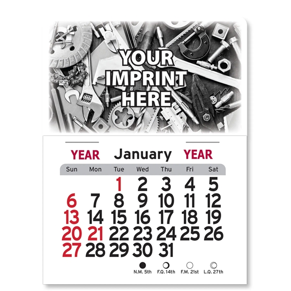 4"H x 3"W Peel-N-Stick® vinyl 12-month calendars with full-color digital imprint... from ASI 54040 Fey Promo / Fey Calendar Impressions