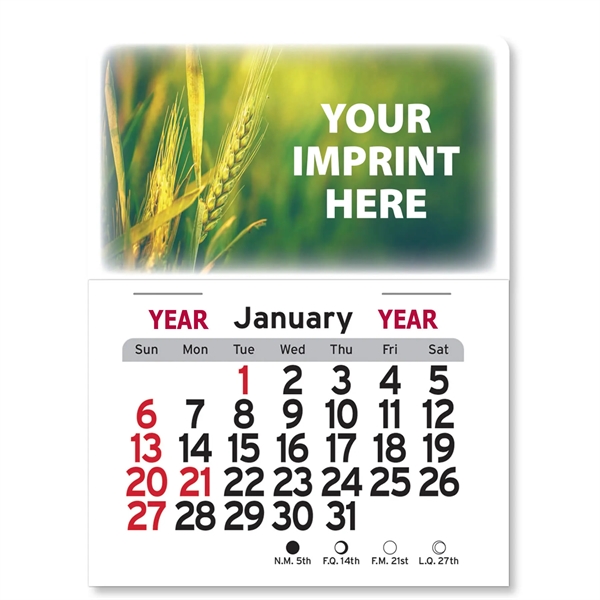 4"H x 3"W Peel-N-Stick® vinyl 12-month calendars with full-color digital imprint... from ASI 54040 Fey Promo / Fey Calendar Impressions