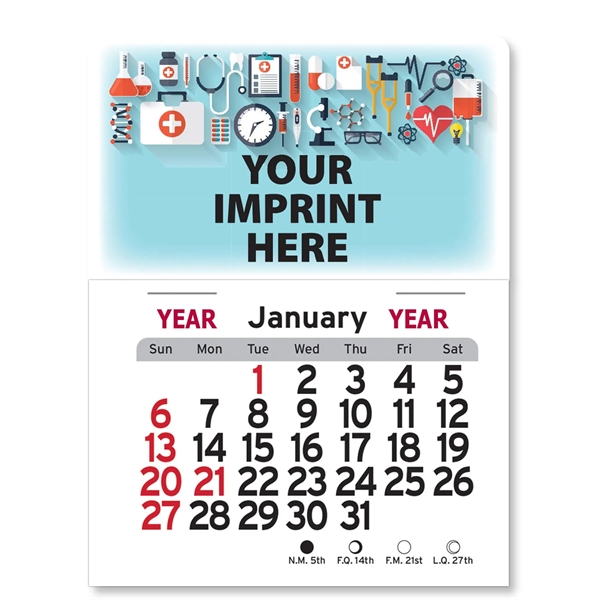 4"H x 3"W Peel-N-Stick® vinyl 12-month calendars with full-color digital imprint... from ASI 54040 Fey Promo / Fey Calendar Impressions