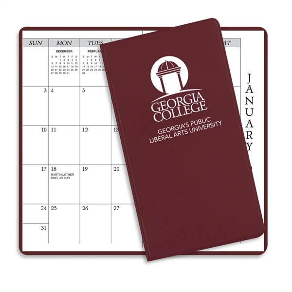 6.75"H x 3.62"W 14-month pocket planner with vinyl cover.... from ASI 54040 Fey Promo / Fey Calendar Impressions