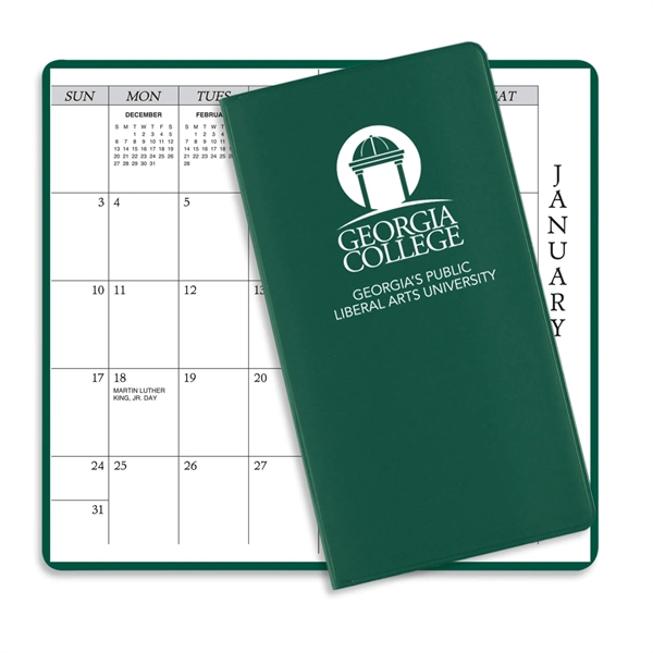6.75"H x 3.62"W 14-month pocket planner with vinyl cover.... from ASI 54040 Fey Promo / Fey Calendar Impressions