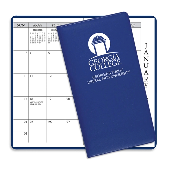6.75"H x 3.62"W 14-month pocket planner with vinyl cover.... from ASI 54040 Fey Promo / Fey Calendar Impressions
