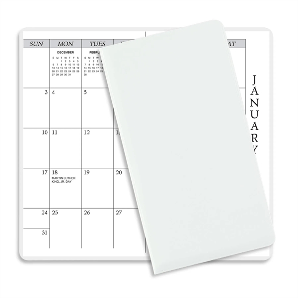 6.75"H x 3.62"W 14-month pocket planner with vinyl cover.... from ASI 54040 Fey Promo / Fey Calendar Impressions