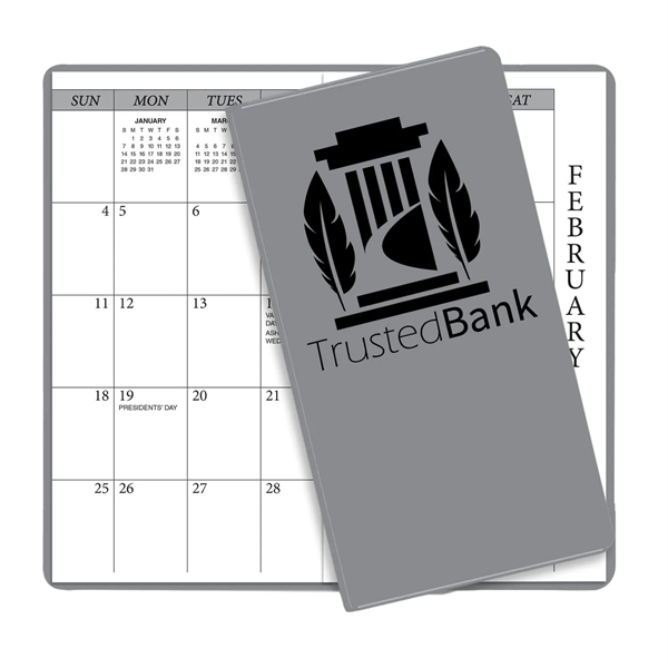 6.75"H x 3.62"W 14-month summer academic planner with vinyl cover.... from ASI 54040 Fey Promo / Fey Calendar Impressions