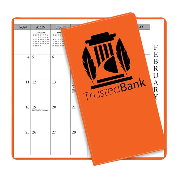 6.75"H x 3.62"W 14-month summer academic planner with vinyl cover.... from ASI 54040 Fey Promo / Fey Calendar Impressions