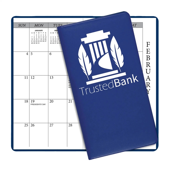 6.75"H x 3.62"W 14-month summer academic planner with vinyl cover.... from ASI 54040 Fey Promo / Fey Calendar Impressions