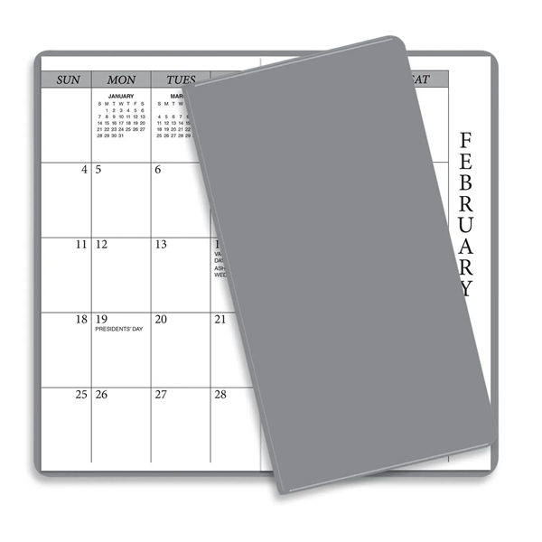 6.75"H x 3.62"W 14-month summer academic planner with vinyl cover.... from ASI 54040 Fey Promo / Fey Calendar Impressions