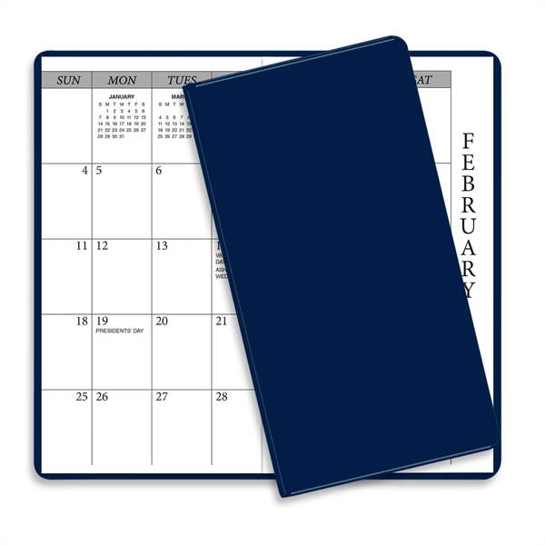 6.75"H x 3.62"W 14-month summer academic planner with vinyl cover.... from ASI 54040 Fey Promo / Fey Calendar Impressions