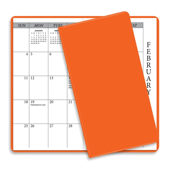 6.75"H x 3.62"W 14-month summer academic planner with vinyl cover.... from ASI 54040 Fey Promo / Fey Calendar Impressions