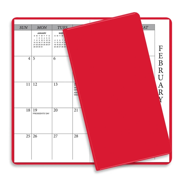 6.75"H x 3.62"W 14-month summer academic planner with vinyl cover.... from ASI 54040 Fey Promo / Fey Calendar Impressions