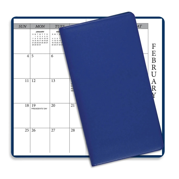 6.75"H x 3.62"W 14-month summer academic planner with vinyl cover.... from ASI 54040 Fey Promo / Fey Calendar Impressions