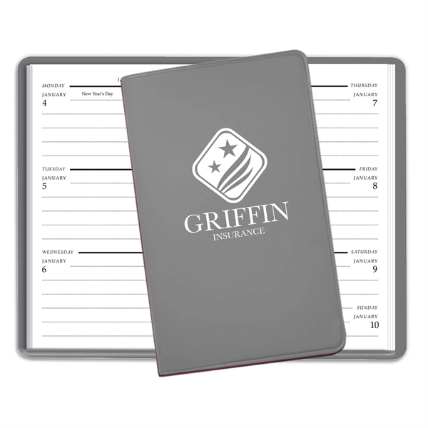 5.81"H x 3.5"W 56-week planner with one week per page with... from ASI 54040 Fey Promo / Fey Calendar Impressions