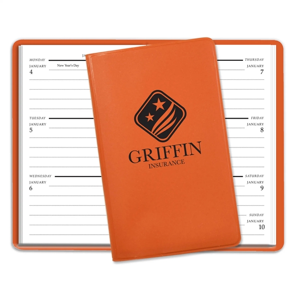 5.81"H x 3.5"W 56-week planner with one week per page with... from ASI 54040 Fey Promo / Fey Calendar Impressions