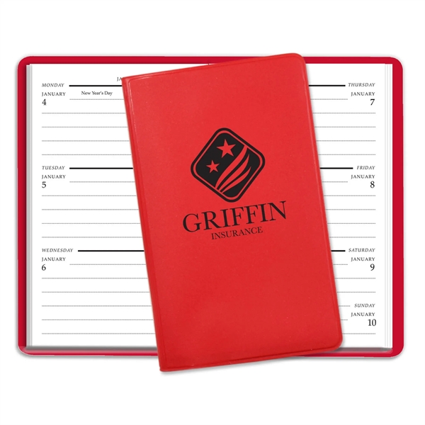 5.81"H x 3.5"W 56-week planner with one week per page with... from ASI 54040 Fey Promo / Fey Calendar Impressions