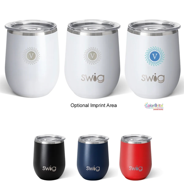 Insulated stainless steel Swig Life*TM) stemless tumbler with sliding lid and... from ASI 61125 Hit Promotional Products / Hit®