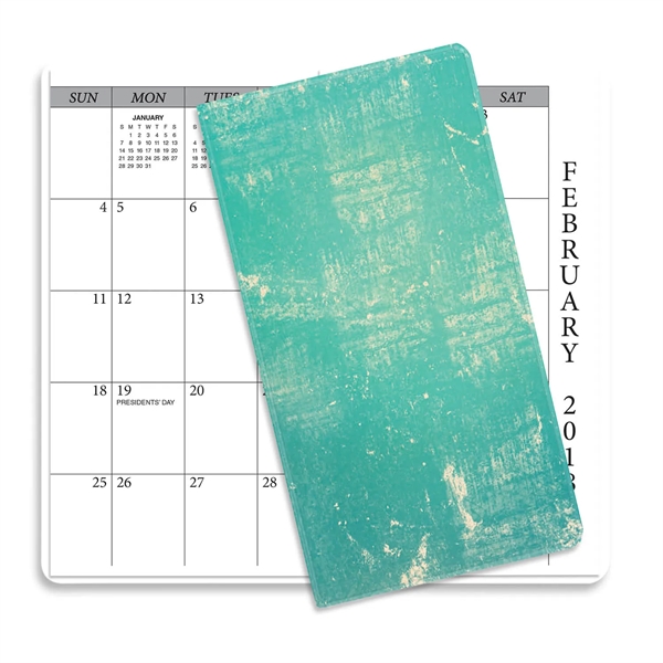6.75"H x 3.62"W 14-month summer academic planner with vinyl cover.... from ASI 54040 Fey Promo / Fey Calendar Impressions
