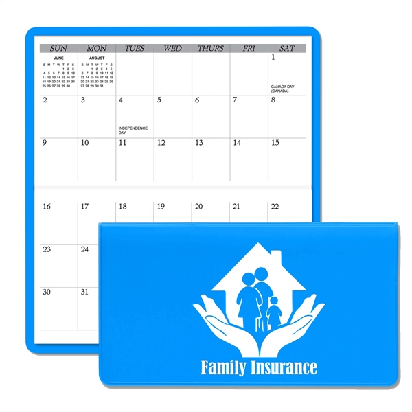 3.62"H x 6.75"W 13-month horizontally-oriented folding planner with vinyl cover.... from ASI 54040 Fey Promo / Fey Calendar Impressions