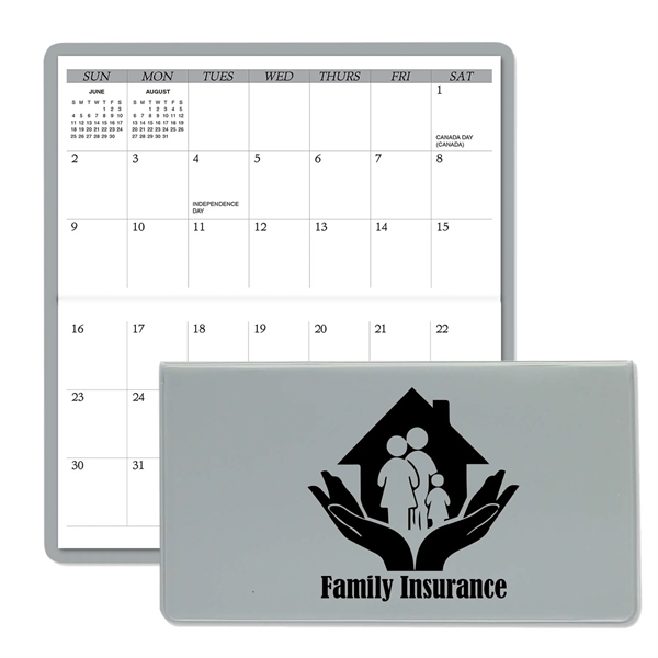 3.62"H x 6.75"W 13-month horizontally-oriented folding planner with vinyl cover.... from ASI 54040 Fey Promo / Fey Calendar Impressions