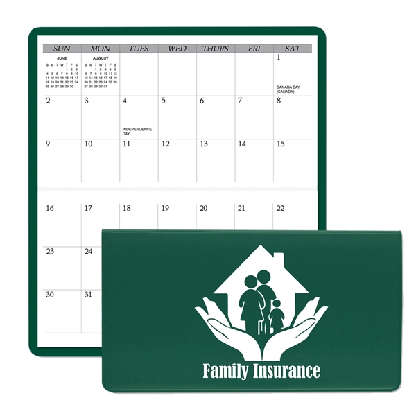 3.62"H x 6.75"W 13-month horizontally-oriented folding planner with vinyl cover.... from ASI 54040 Fey Promo / Fey Calendar Impressions