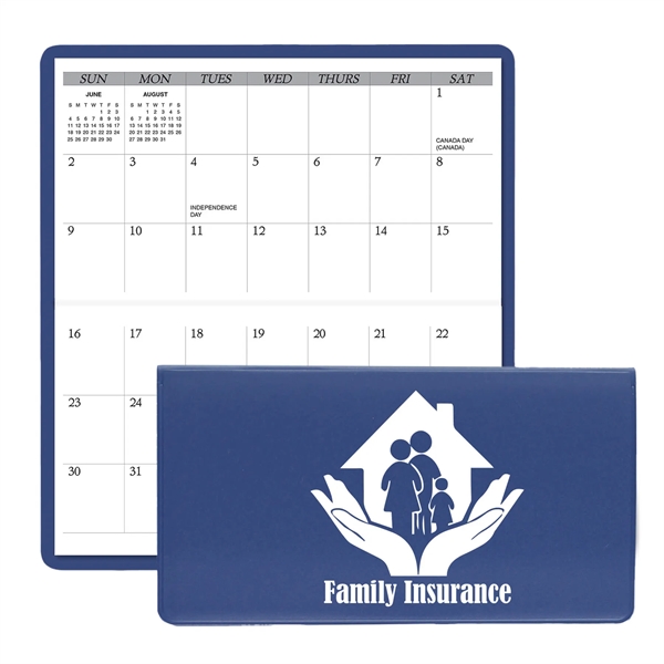 3.62"H x 6.75"W 13-month horizontally-oriented folding planner with vinyl cover.... from ASI 54040 Fey Promo / Fey Calendar Impressions