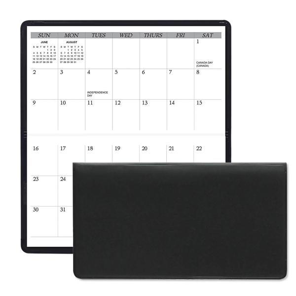 3.62"H x 6.75"W 13-month horizontally-oriented folding planner with vinyl cover.... from ASI 54040 Fey Promo / Fey Calendar Impressions