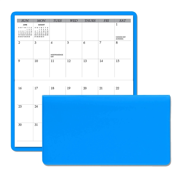 3.62"H x 6.75"W 13-month horizontally-oriented folding planner with vinyl cover.... from ASI 54040 Fey Promo / Fey Calendar Impressions