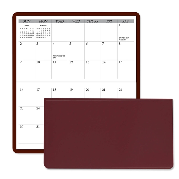 3.62"H x 6.75"W 13-month horizontally-oriented folding planner with vinyl cover.... from ASI 54040 Fey Promo / Fey Calendar Impressions