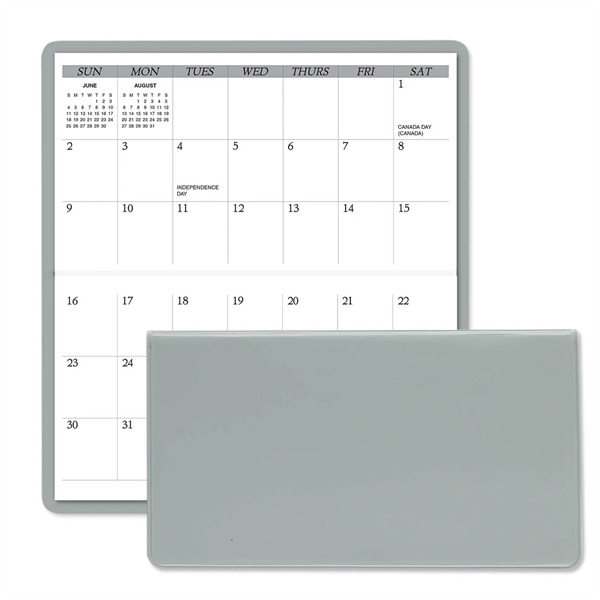 3.62"H x 6.75"W 13-month horizontally-oriented folding planner with vinyl cover.... from ASI 54040 Fey Promo / Fey Calendar Impressions