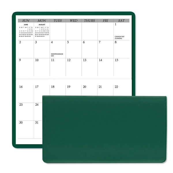 3.62"H x 6.75"W 13-month horizontally-oriented folding planner with vinyl cover.... from ASI 54040 Fey Promo / Fey Calendar Impressions