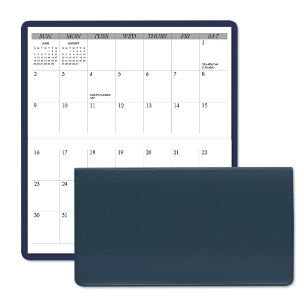 3.62"H x 6.75"W 13-month horizontally-oriented folding planner with vinyl cover.... from ASI 54040 Fey Promo / Fey Calendar Impressions