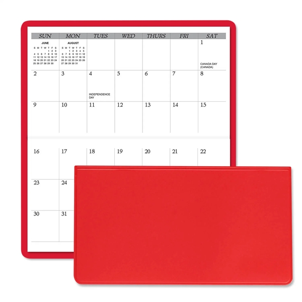 3.62"H x 6.75"W 13-month horizontally-oriented folding planner with vinyl cover.... from ASI 54040 Fey Promo / Fey Calendar Impressions