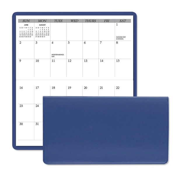 3.62"H x 6.75"W 13-month horizontally-oriented folding planner with vinyl cover.... from ASI 54040 Fey Promo / Fey Calendar Impressions