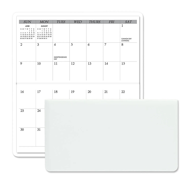 3.62"H x 6.75"W 13-month horizontally-oriented folding planner with vinyl cover.... from ASI 54040 Fey Promo / Fey Calendar Impressions