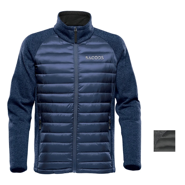 Men's hybrid jacket with an outer shell, water-repellent finish, knit collar,... from ASI 61125 Hit Promotional Products / Hit®