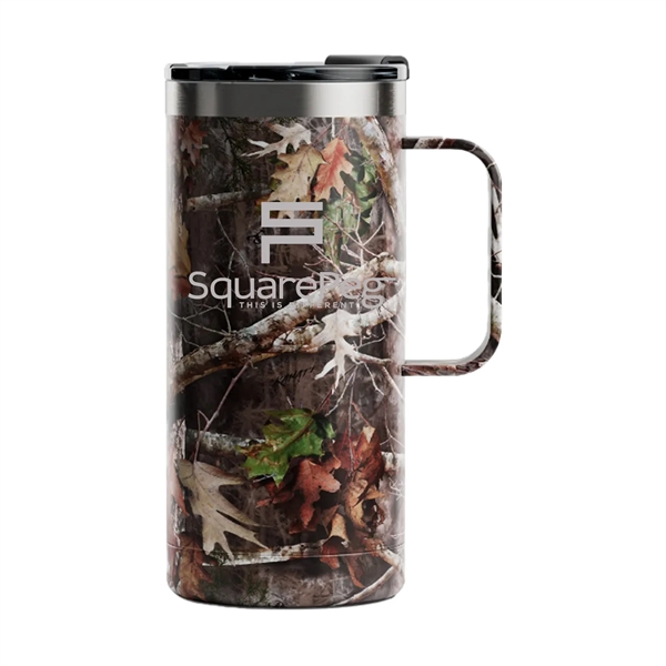 RTIC double-wall stainless steel 16 ounce travel mug with flip-top lid... from ASI 74601 Calico