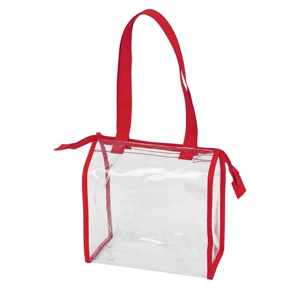 9" x 9.5" x 4.5" clear PVC tote bag with 1"... from ASI 37980 Bagworld