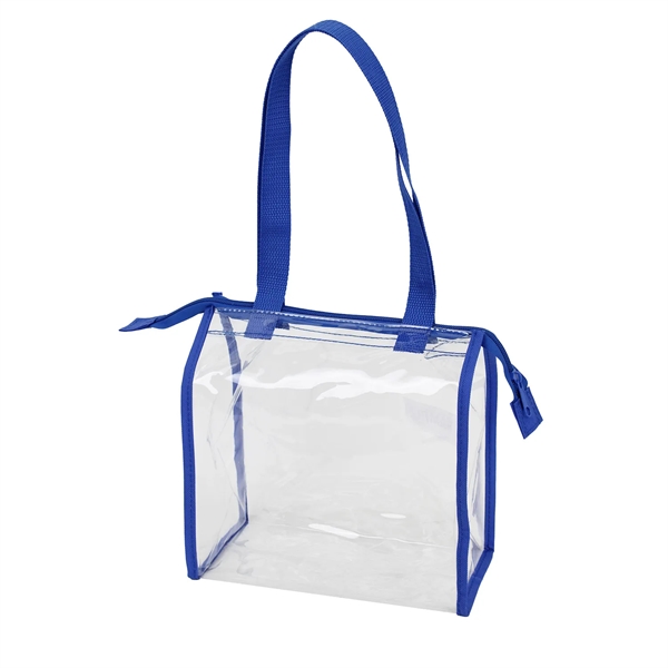 9" x 9.5" x 4.5" clear PVC tote bag with 1"... from ASI 37980 Bagworld