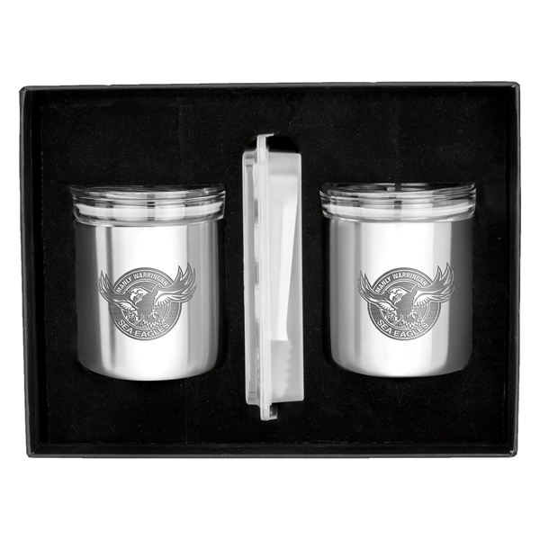 Stainless Glass Tumbler & Whiskey Cube Set.... from ASI 46755 Cosmo Promos