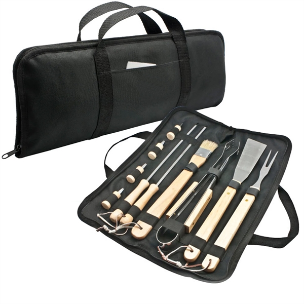 11-piece BBQ tool set in a zippered case, perfect for barbecues,... from ASI 39820 Opusline (Benmex) / Opus Line