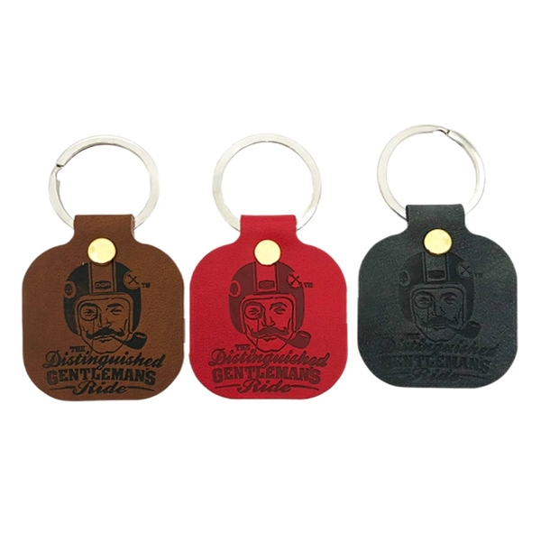 PU leather square keychain plus debossed on 1 side of PU... from ASI 37218 Athena Promo (tm)