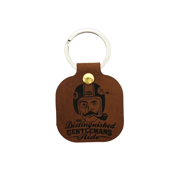 PU leather square keychain plus debossed on 1 side of PU... from ASI 37218 Athena Promo (tm)